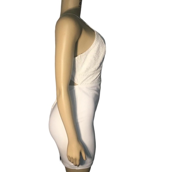 Lulus Mini off-white spaghetti strap body con dress. Size Small. - Picture 4 of 10